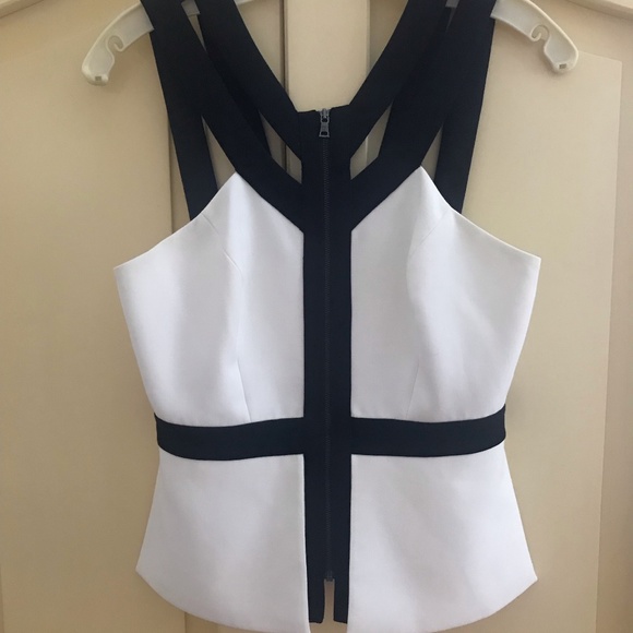 BCBGMaxAzria Tops - BCBGMAXAZRIA Fitted Bustier Peplum Top